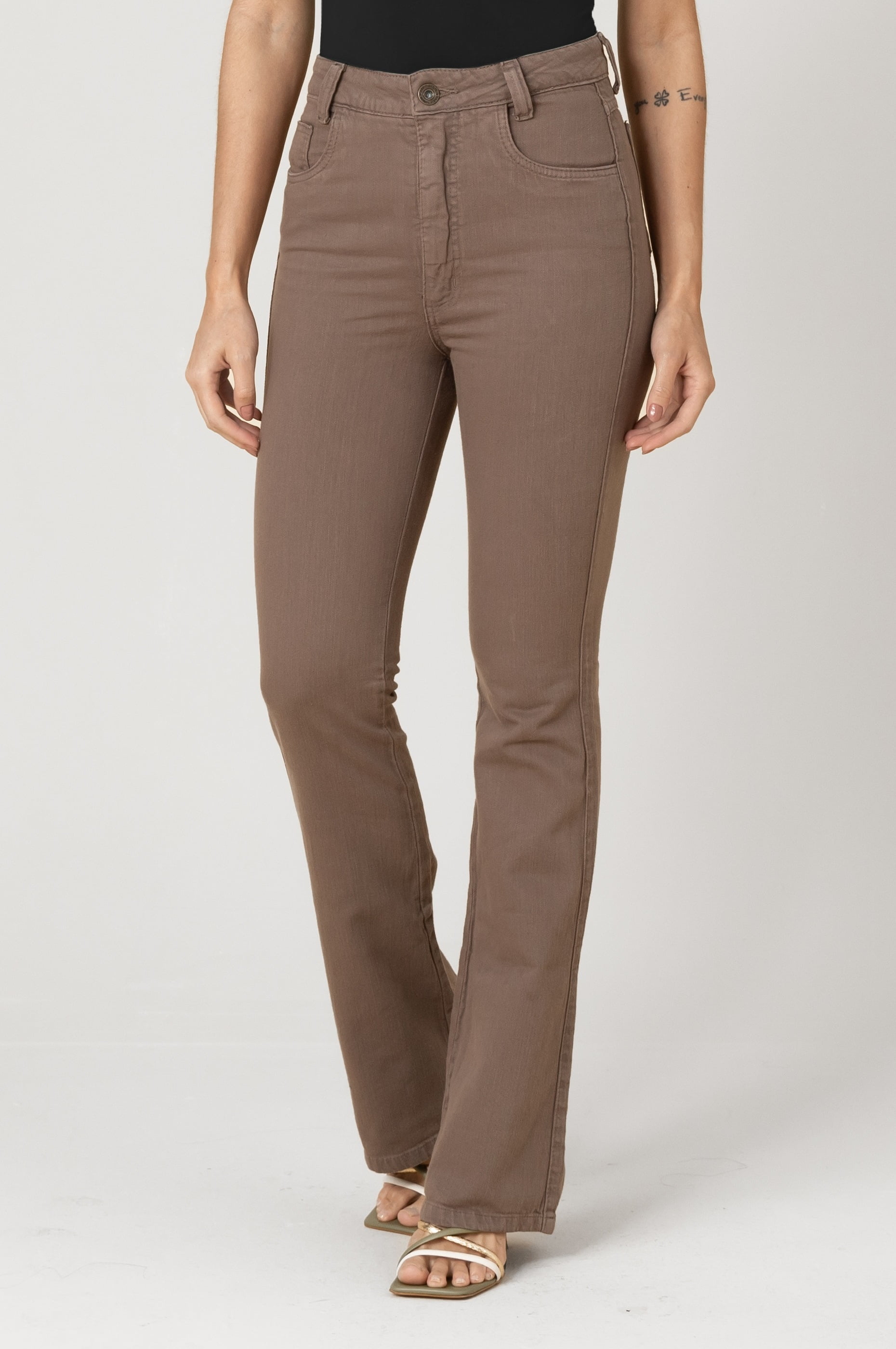 Calça Flare Caqui Feminina F2023040