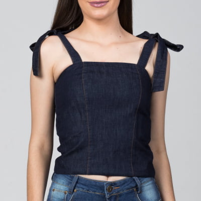 Blusinha Jeans de Alça Ajustável BL2021454