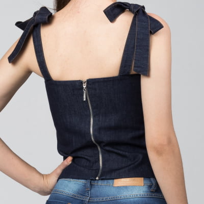 Blusinha Jeans de Alça Ajustável BL2021454