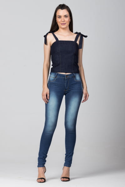 Blusinha Jeans de Alça Ajustável BL2021454