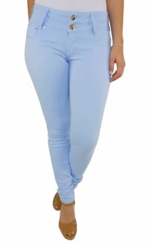Calça Azul Claro Feminina Skinny 