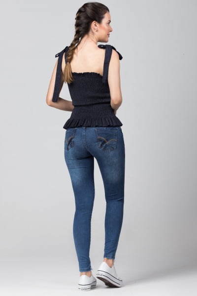 Blusinha Jeans Lastex F2021456