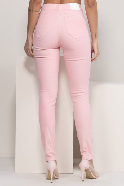 Calça de Sarja Rosa Claro Skinny F2900RO