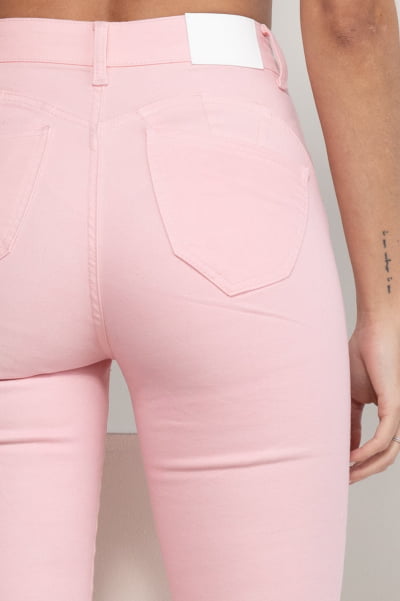 Calça de Sarja Rosa Claro Skinny F2900RO