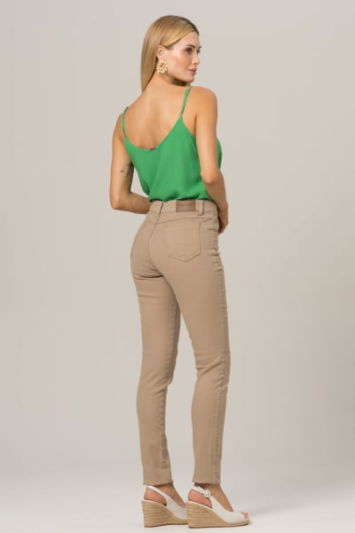 Calça Feminina Caqui Sarja F2023036-CA