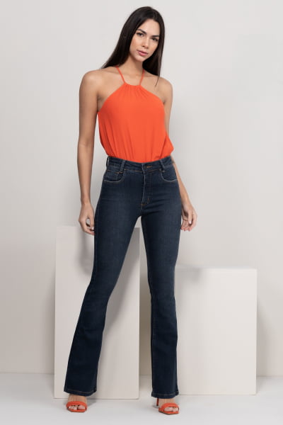 Calça Flare Jeans Escura F2023030