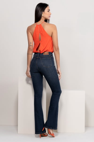 Calça Flare Jeans Escura F2023030