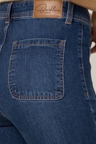 Calça Flare Jeans Feminina Azul Médio F2023140