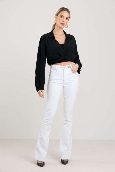 Calça Flare Jeans Feminina Branca F2023154BR