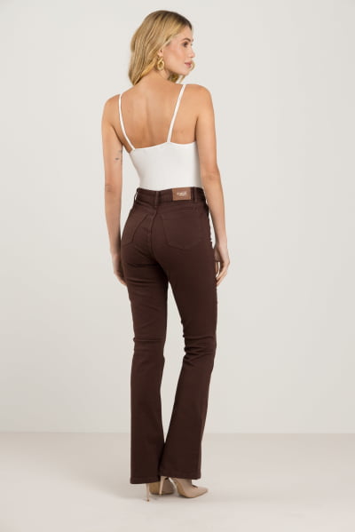 Calça Flare Marrom Feminina F2507-MARROM