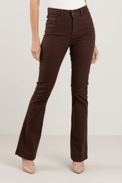 Calça Flare Marrom Feminina F2507-MARROM