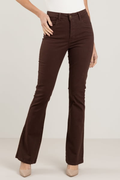 Calça Flare Marrom Feminina F2507-MARROM