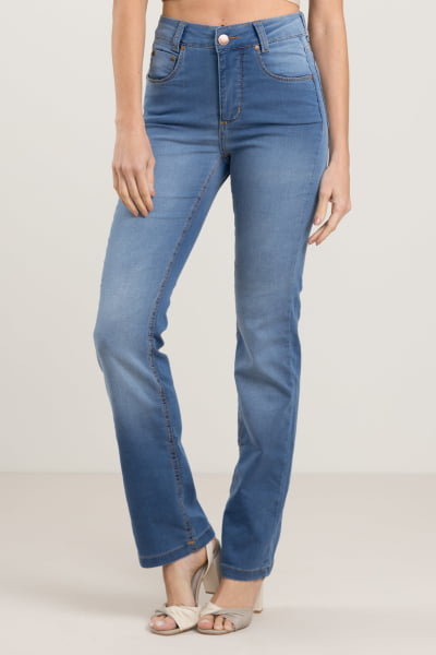 Calça Jean Reta Feminina Azul Claro F2023136