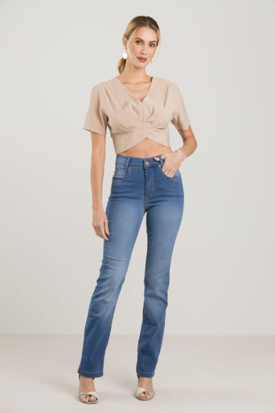 Calça Jean Reta Feminina Azul Claro F2023136