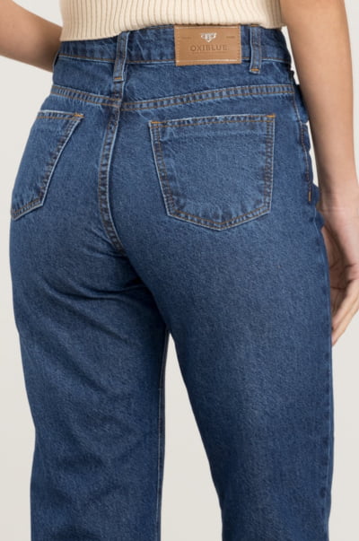 Calça Jeans Feminina Mom Azul Médio F2023079