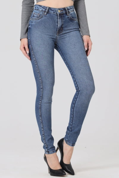 Calça Jeans Feminina Skinny Azul Médio F2849