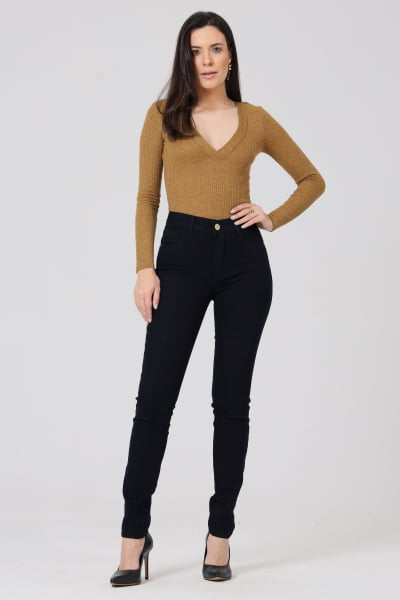 Calça Jeans Feminina Skinny Escura F2848