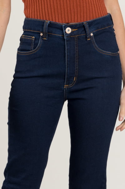 Calça Jeans Reta Feminina Azul Escuro F2023167