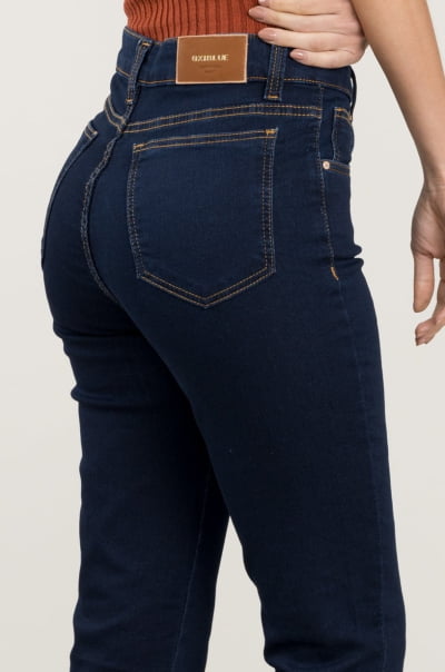 Calça Jeans Reta Feminina Azul Escuro F2023167