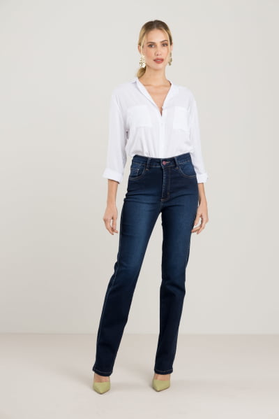 Calça Jeans Reta Feminina F2023132