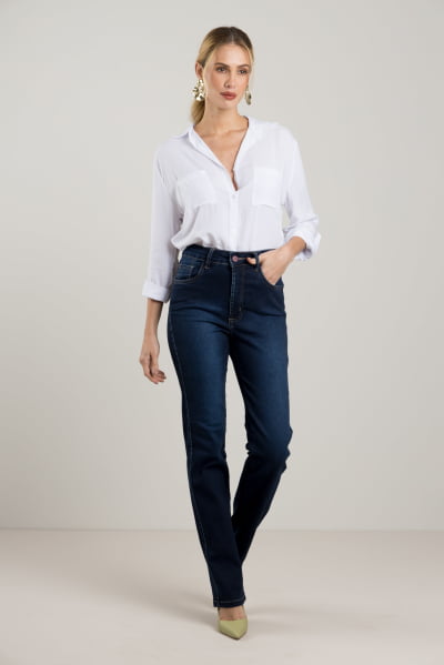 Calça Jeans Reta Feminina F2023132