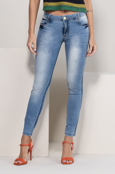 Calça Jeans Feminina Reta Escura F2023107 - Oxiblue Jeans
