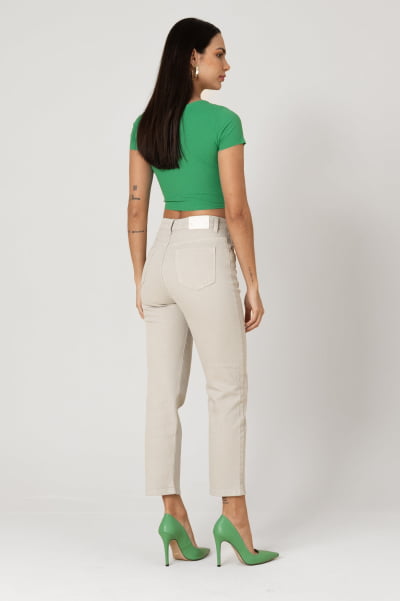 Calça Mom Feminina Areia F2023031