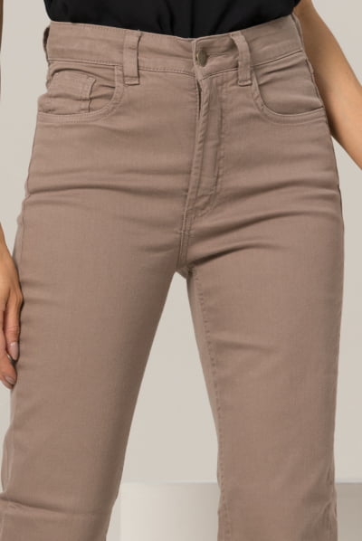 Calça Reta Feminina Caqui Escuro F2023103CAE