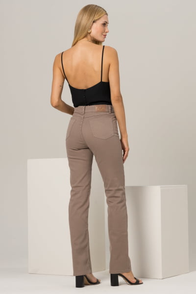 Calça Reta Feminina Caqui Escuro F2023103CAE