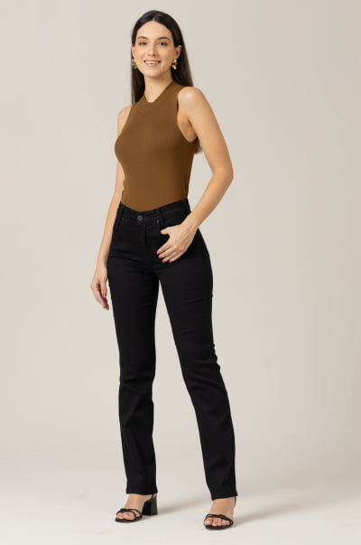Calça Reta Feminina Preta F23103PT