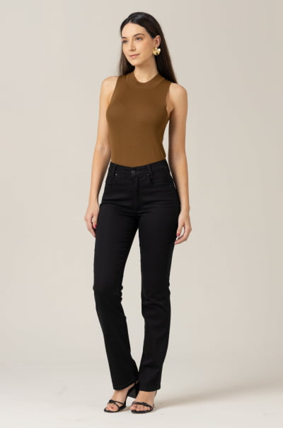 Calça Reta Feminina Preta F23103PT